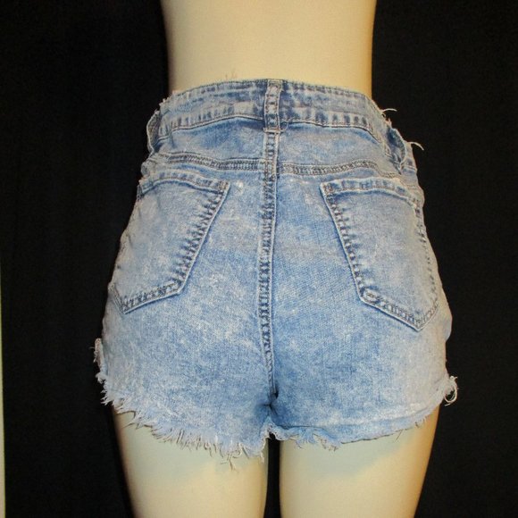 Hot Kiss Distressed Blue Jeans Cut Off Shorts -- Final Price - Picture 4 of 9